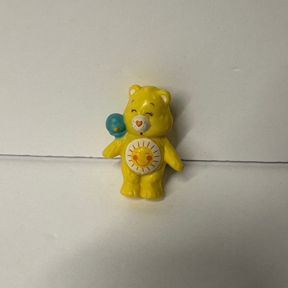 Vintage 1980s Care Bears Funshine Bear Kenner Mini Figure Yellow Sun Blue Bird